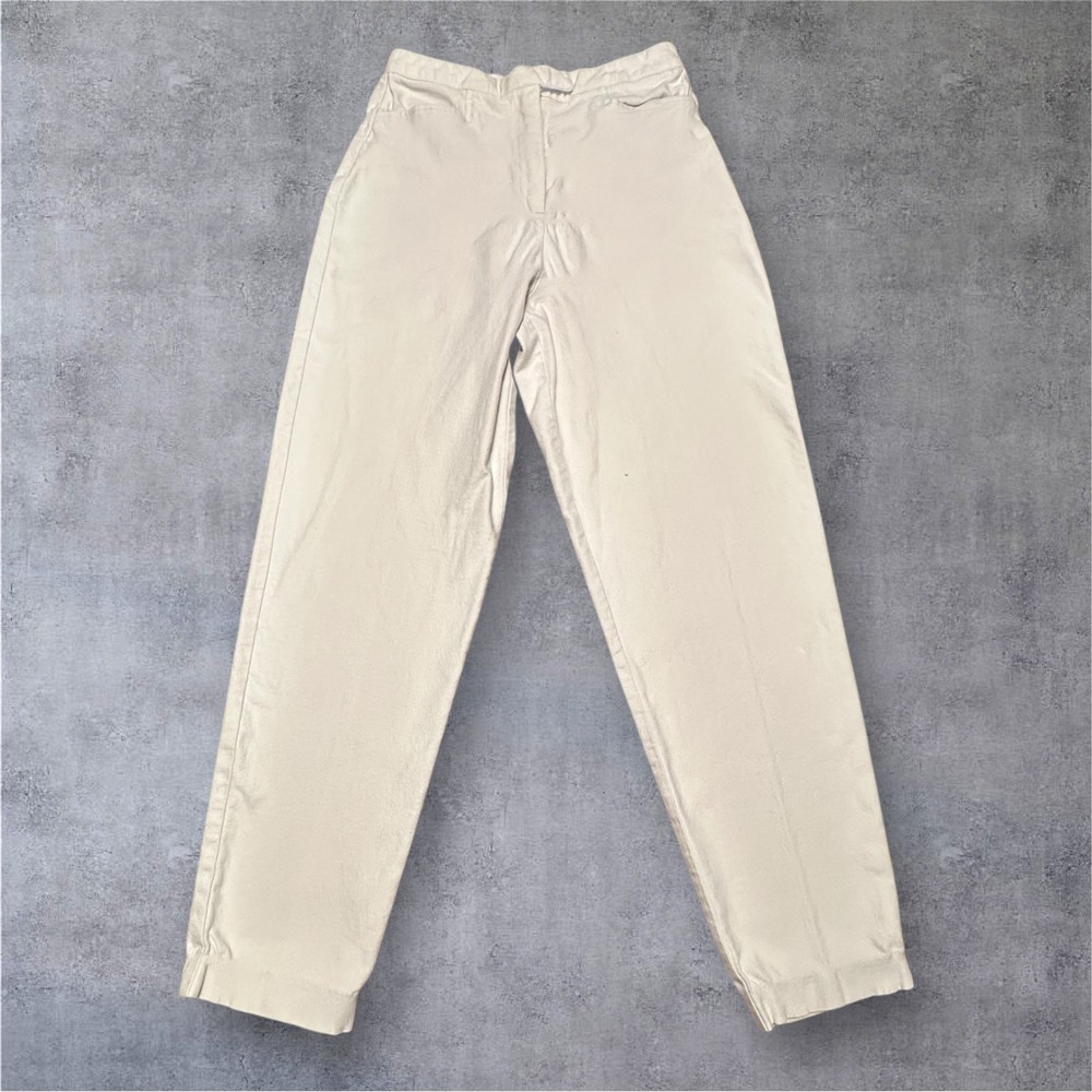 NY Jeans Womens 8 Cream Stretch Cotton‎ Slim Straight Chino Pants Y2K